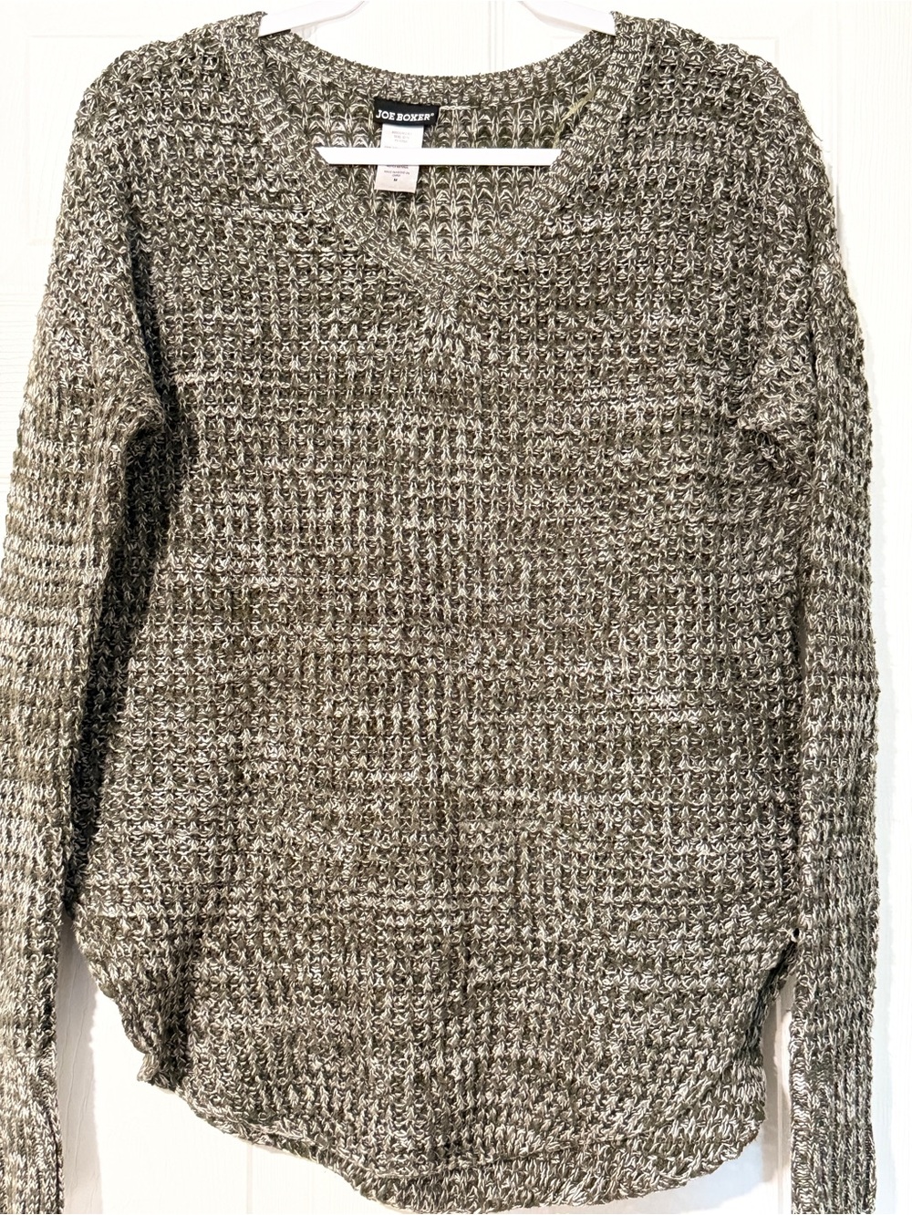 Joe Boxer Women's Gray Marled V-Neck Sweater